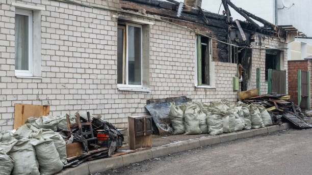 Professional Fire Damage Removal technician working in Victoria, MN